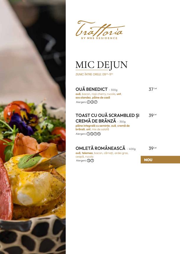 Previzualizare meniu Trattoria